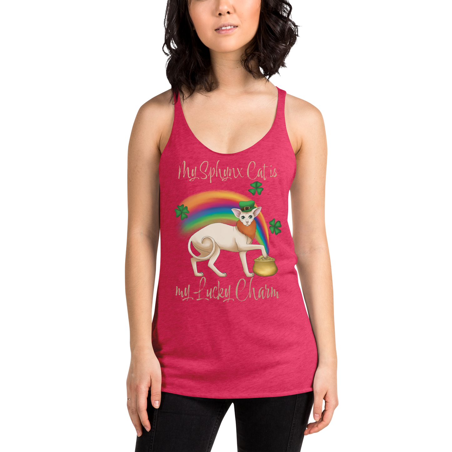 "MY SPHYNX CAT IS MY LUCKY CHARM" TANK