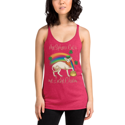 "MY SPHYNX CAT IS MY LUCKY CHARM" TANK
