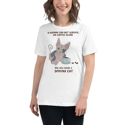 "WOMAN CANT SURVIVE ON COFFEE ALONE" TEE